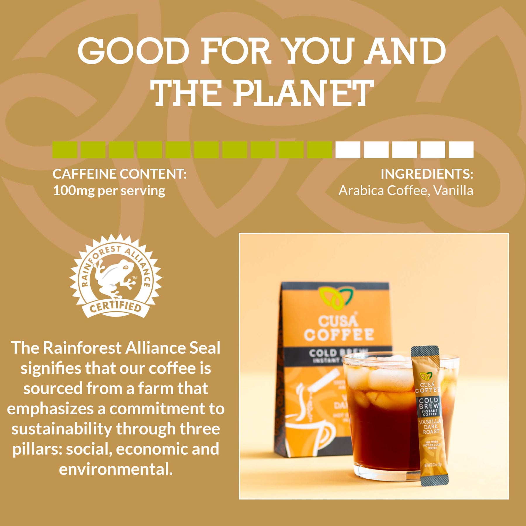 Cusa | Vanilla Dark Roast Coffee Pitcher Packs